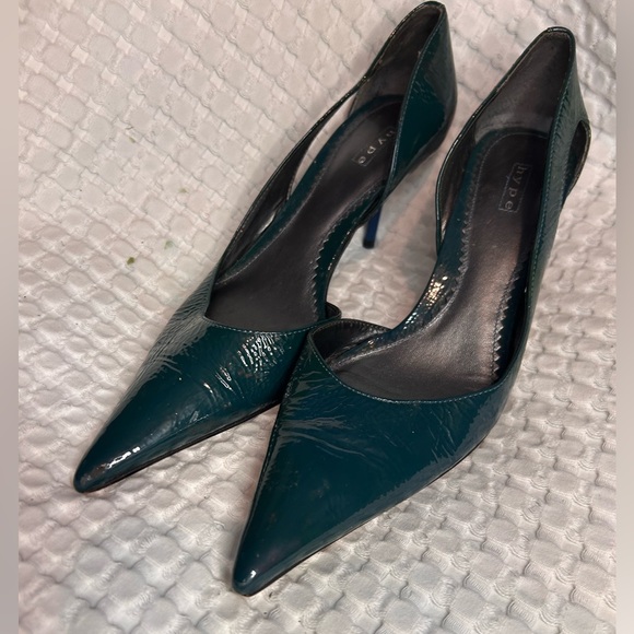 Hype Teal Green Patent Leather D’Orsay Pumps | Women’s Size 9M Heels - Picture 1 of 7